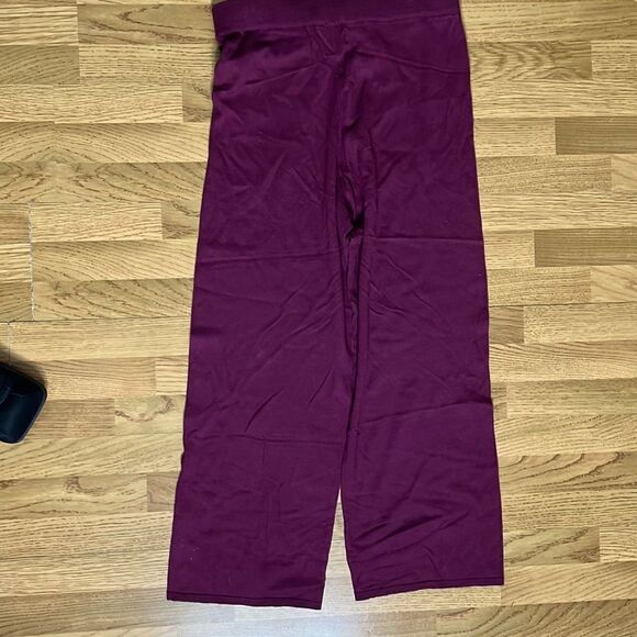 Anne Klein Womens Comfort Pants Wide Leg Stretch Merlot 1X - Picture 12 of 16